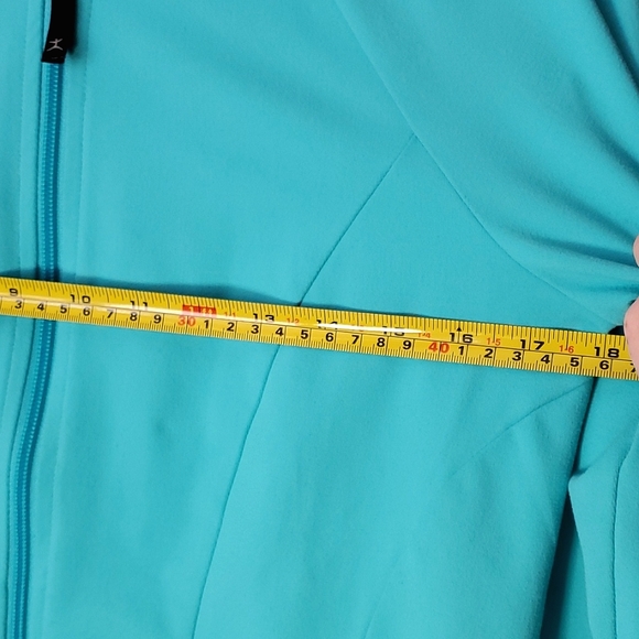 Danskin Aqua Fleece Zip Up with Hood and Vented Pockets - Size Small - Picture 11 of 13